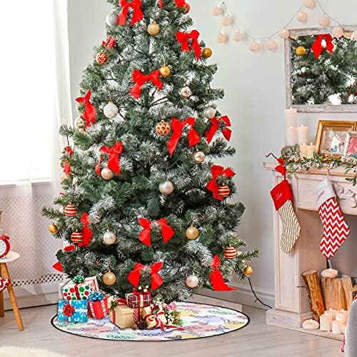 Desen-Kelebekler-Güveler Noel Ağacı Mat Su Geçirmez Ağaç Standı Tepsi Mat Halı Altında Noel Ağacı Aksesuarı Noel Süs