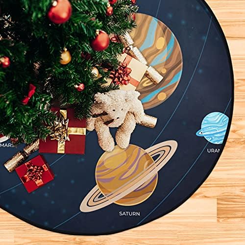 Güneş Gezegenler Uzay Noel Ağacı Mat Su Geçirmez Ağacı Standı Tepsi Mat Halı Altında Noel Ağacı Aksesuar için Noel