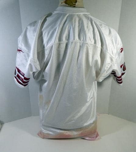 1998 San Francisco 49ers Boş Oyun Verilmiş Beyaz Forma 48 DP23389 - İmzasız NFL Oyunu Kullanılmış Formalar