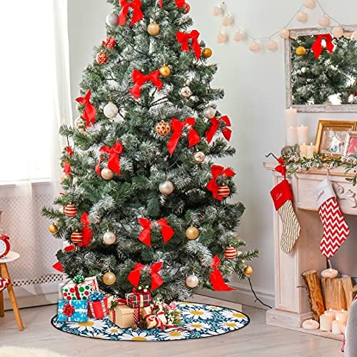 xıgua Noel Ağacı Mat Vintage Papatya Suluboya Noel Ağacı Standı Mat Noel Ağacı Etek Noel Tatil Ev Partisi Süslemeleri
