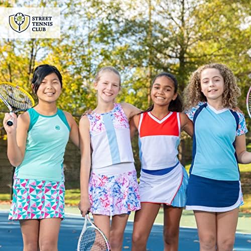 STC Kızlar Tenis Elbiseler ve Golf Kıyafeti Kolsuz Çocuklar Atletik Spor Etekler Şort ve Dahili Cepler