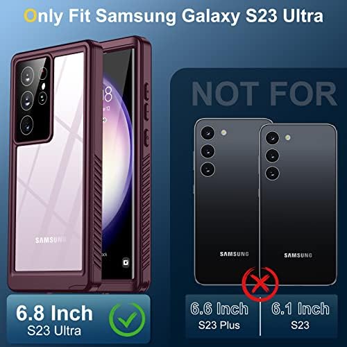 Samsung Galaxy S23 Ultra Kılıf için Humixx, Su Geçirmez Dahili Lens ve Ekran Koruyucu[12FT Askeri Damla Geçirmez]