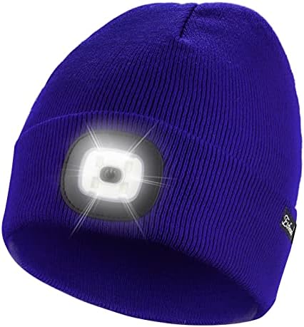 Etsfmoa Unisex bere şapka ışık hediyeler erkekler için baba baba USB şarj edilebilir kapaklar