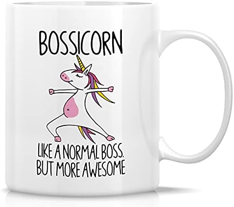Retreez Komik Kupa-Bossicorn Boss Unicorn 11 Oz Seramik Kahve Kupaları-Komik, Alaycı, Motive Edici, ilham Verici Teşekkür