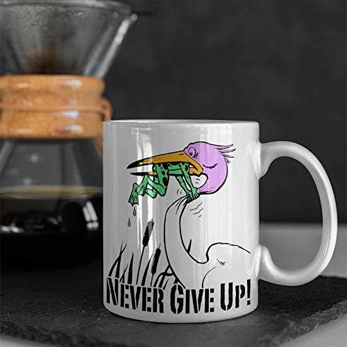 Asla Kahve Kupasından Vazgeçme-Kendinden ASLA vazgeçmemek için Günlük Hatırlatma-İlham Verici Kahve Kupası-Komik Şaka