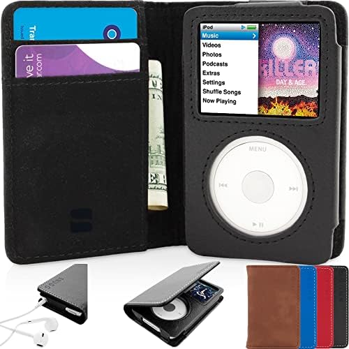 Snugg iPod Classic Kılıf, Deri Flip iPod 7. Nesil Kılıf Executive Apple iPod Kılıf Kapak Cüzdan-iPod Kılıfı 7. Nesil