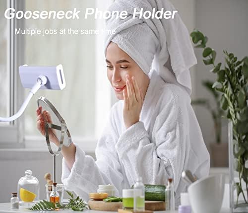 Yatak için Hosann Century Gooseneck Telefon Tutucu, Esnek Kol Ayarlanabilir Cep Telefonları Masaya Montaj Kelepçesi,