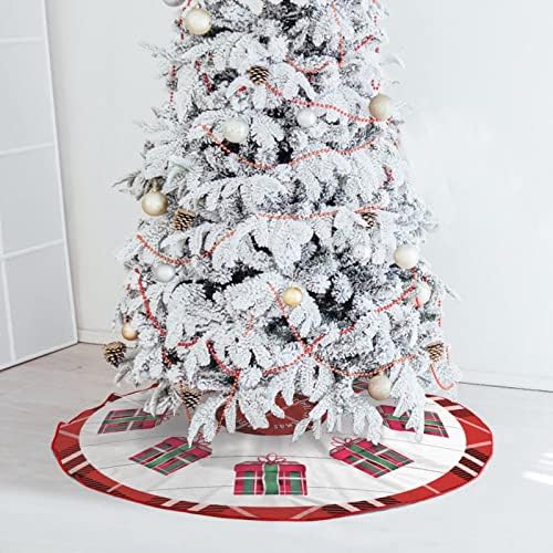 Noel Baba Noel Ağacı Etek, Noel Ekose Noel Süsler Mat, 30 x 30 Kar Tanesi Ağacı Etek için Tatil Ev Kapalı Açık Dekor