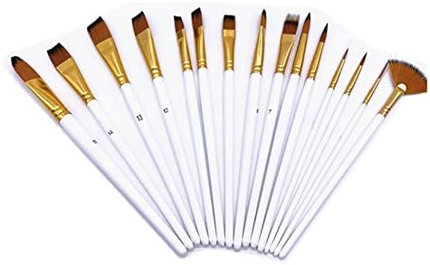 Boya Fırçası 15 Adet Sanatçı Boyama Fırça Seti Ahşap Saplı Boya Fırçaları Saç Ücretsiz Boyama Bıçak ve Sünger Vücut