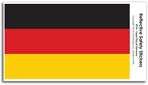 COOLHUBCAPS Almanya Bayrağı Yansıtıcı Çıkartma-1 Büyük