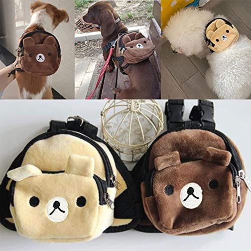 Votuleazı Köpek Sevimli Peluş Sırt Çantası ile Cep, Ayı Tarzı Koşum Eyer çizimli çanta Yürüyüş için Küçük Orta Büyük