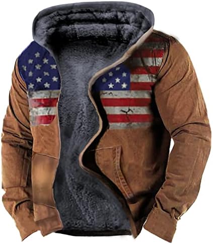 FSAHJKEE Camo av kıyafetleri Erkekler İçin, Kış Sıcak Palto Kapitone Hafif Uzun Kollu Düzenli Fit Parka Mont Palto