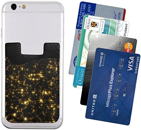 Altın Siyah Cep Telefonu Kartı Tutacağı, Deri Cep Telefonu Cüzdanı Macunu, Cep Telefonu Kredi Kartı Tutucusunun Arkasındaki