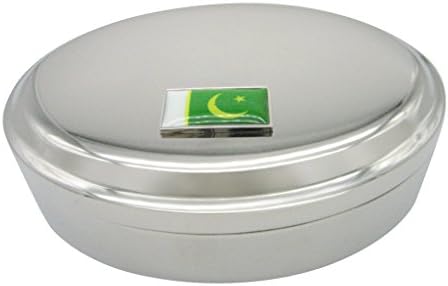 İnce kenarlı Pakistan Bayrağı kolye Oval biblo Mücevher kutusu