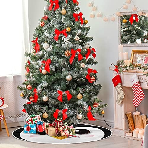 Oarencol Sevimli Büyük Göz Penguen Hayvan Noel Ağacı Etek 36 inç Noel Tatil Parti Ağacı Mat Süslemeleri