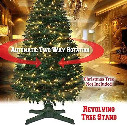 QBOMB Elektrikli 360 Derece Dönen Yapay Noel Ağacı 7,5 Fit Yüksekliğe Kadar Ağaçlar için Metal Stand, Kutup Çapı 0,9