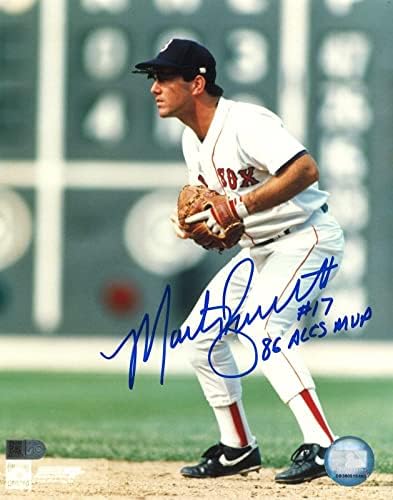 Marty Barrett İmzalı 8x10 Fotoğraf Boston Red Sox AIV AA21302 - İmzalı MLB Fotoğrafları