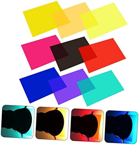Mobestech 9 adet Renk Filtresi Süzgeçler Temizle Jel ışık filtreleri Renk düzeltme Fotoğrafçılığı Renkli Film Plastik
