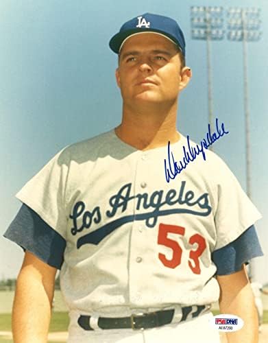 Don Drysdale İmzalı 8x10 Fotoğraf Los Angeles Dodgers PSA DNA AE87200 (D) - İmzalı MLB Fotoğrafları