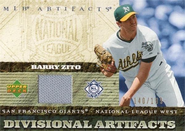 Barry Zito oyuncu yıpranmış forması yama beyzbol kartı (Oakland Atletizm) 2007 Üst Güverte Eserler DABZ LE 140/199-MLB