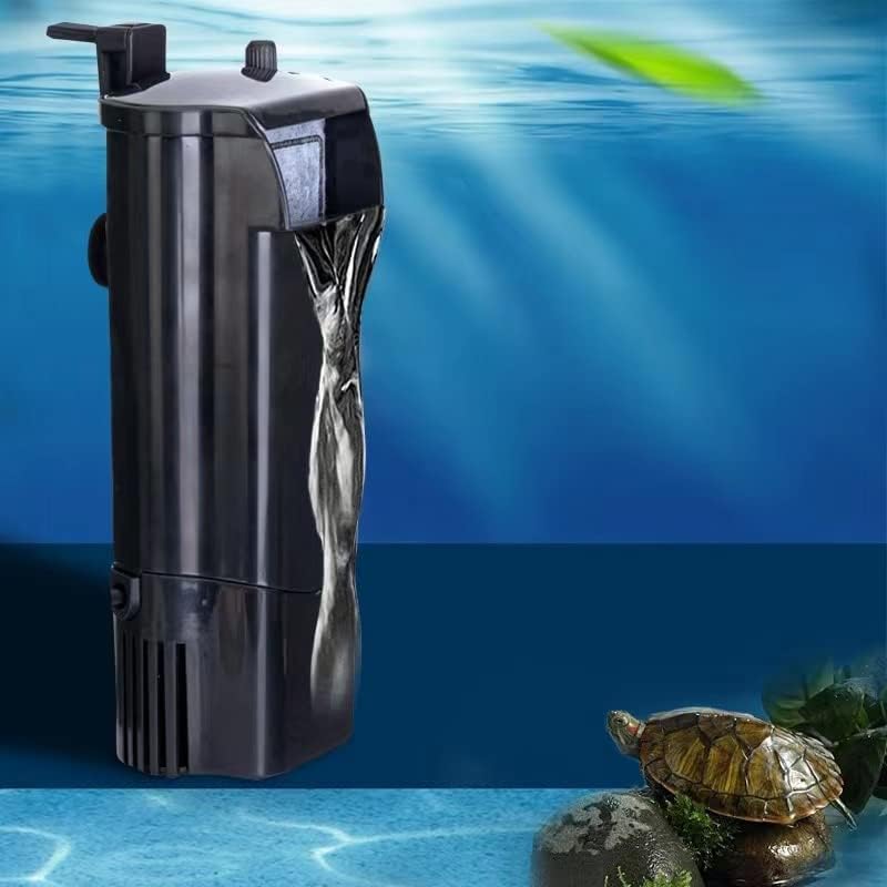 AQUA-ATL Kaplumbağa Filtresi 105 GPH Ayarlanabilir Dalgıç (40 Gal'a kadar) Şelale Kaplumbağa balık tank filtresi (Siyah