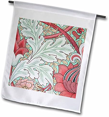 Yeşil Fildişi ve Gül Art Nouveau Çiçek Bayraklarının 3dRose Görüntüsü (fl-371731-1)