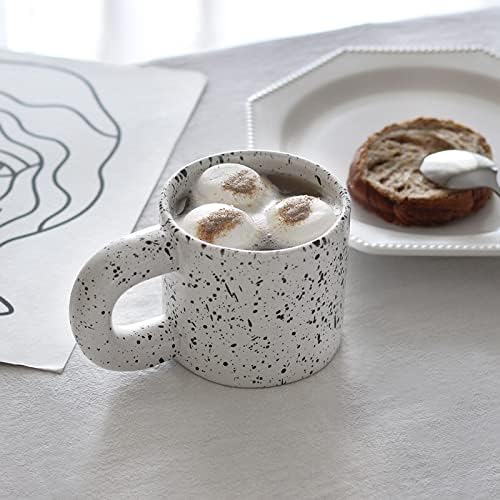 Tombul Yağ Yuvarlak Saplı Seramik Kahve çay bardağı İçme Bardağı Moda Estetik İskandinav Tarzı Pinterest Kupa (Sıçrayan