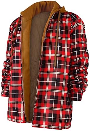 Erkekler için ceketler Aşağı Ekose Gömlek Eklemek Kadife Sıcak tutmak için kapüşonlu ceket Erkek Mont ve Ceketler