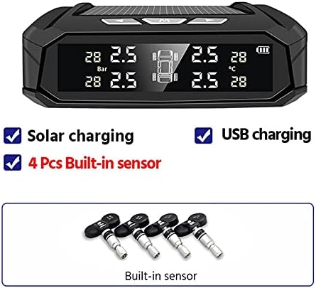 ygqzm Güneş Şarj TPMS Araba lastik basınç alarmı Monitör Sistemi Lastik Sıcaklık Monitör dijital ekran Araba Basınç