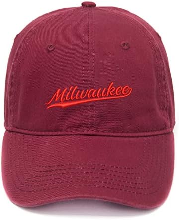Erkek Beyzbol Şapkaları Milwaukee City-Wİ İşlemeli Baba Şapkası Yıkanmış Pamuklu Şapka