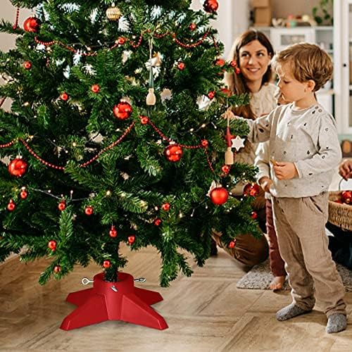 FORUP Noel Ağacı Standı, Noel Ağacı Taban Standı, Gerçek Ağaçlar için Noel Ağacı Tutucu, Kırmızı