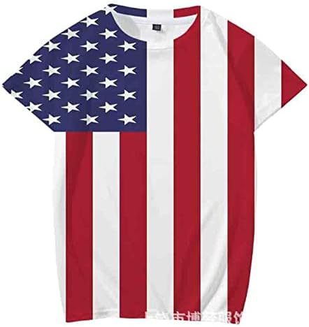 Yaz Erkek T Shirt erkek Tişörtleri Gömlek erkek T Shirt Grafik 3D Baskı Yaz Üst ABD Amerikan Bayrağı Orta T