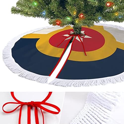 Püskül dantel ile tatil parti süslemeleri için Tulsa bayrağı Noel ağacı etek