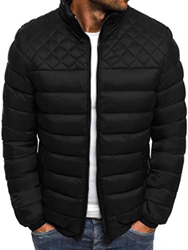 FSAHJKEE Mens Puffer Ceketler, Kış Ceket Boys İçin, kış Sıcak Palto Kapitone Hafif Uzun Kollu Düzenli Mont Coatwear