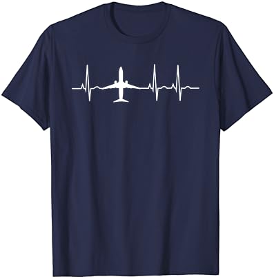Uçak Kalp Atışı Pilot Uçan Serin Havacı T-Shirt