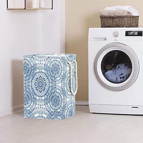 Çamaşır Sepeti Mavi Boho Desen Tarzı Grafik Katlanabilir çamaşır sepetleri Firma çamaşır kutusu giysi saklama Organizasyon