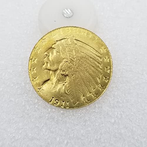 Antik El Sanatları 1911 D Edition Amerikan Hint Yarım Kartal 5 Altın Sikke Yabancı Gümüş Dolar